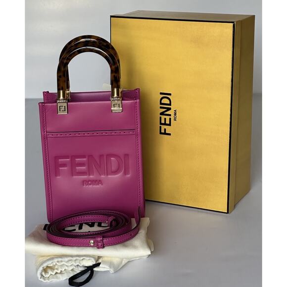 Fendi Roma Calf Leather Mini Sunshine Shopper Shoulder Bag 8BS05A IT NWT $1750 - Picture 1 of 14